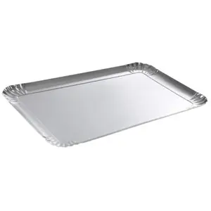 Viphome 6VAJ100AG Lot de 3 Plateaux Carton Rectangle Argent pas cher