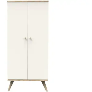 Armoire 2 Portes Avec Pieds Bois Décor Vanille pas cher