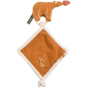 Sauthon Doudou Mouchoir Ours En Gaze De Coton Et Bouclette pas cher