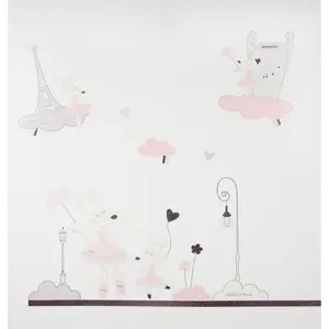 SAUTHON Stickers muraux Petite souris 70x50cm en Papier Rose pas cher