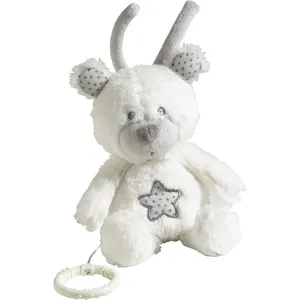 Sauthon Peluche Mini Musical Ours en velours blanc - Céleste - 15 x 22 x 15cm - Bébé - Intérieur pas cher