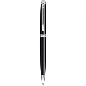 WATERMAN Hemisphere stylo bille, noir brillant, attributs palladium, recharge bleue pointe moyenne, Coffret cadeau pas cher