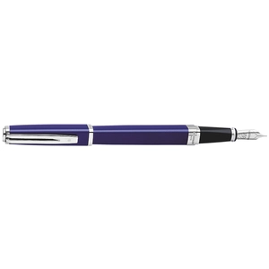 Waterman Exception Stylo Plume Fin, Bleu avec Clip Plaqué Argent, Plume Fine, Cartouche d'Encre Bleue, Coffret Cadeau pas cher