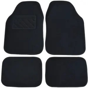 4 tapis universel en moquette noir