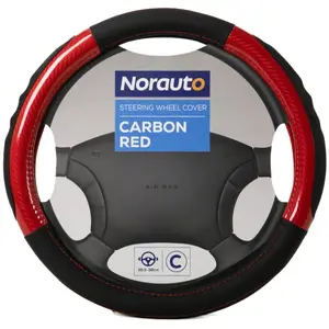 Couvre volant norauto carbone noir / rouge