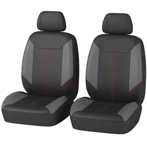 Jeu de 2 housses universelles sièges avant voiture norauto hathor noir, gris et rouge avec certificat kba pas cher
