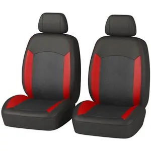 Jeu de 2 housses universelles sièges avant voiture norauto deimos noir et rouge avec certificat kba pas cher