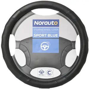 Couvre volant norauto classic sport noir et bleu