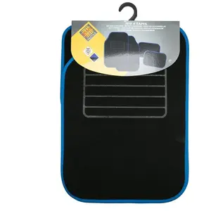4 tapis universel en moquette noir