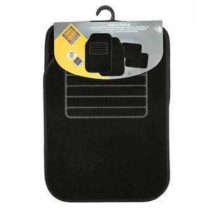 4 tapis universels en moquette noir