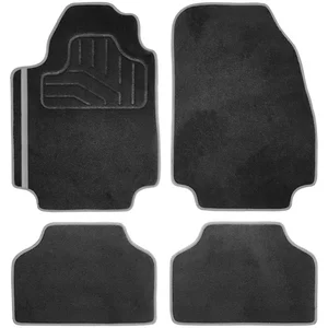 4 tapis universels en moquette noirs et gris norauto pas cher