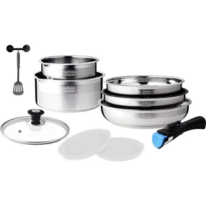 Batterie de cuisine 10 pièces Arthur Martin AM0025 GrisVendu parfnac-be