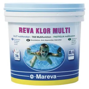Reva Klor multi - Galet 250g - 5 kg de Mareva - Chlore, oxygène actif,... pas cher