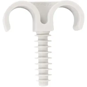 Collier cheville plastique blanc double - Tube diamètre 22 mm - Vendu par 100 - Fix-Ring - ing Fixation pas cher