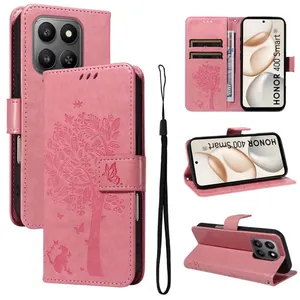 Coque Honor 400 SMART 5G Étui portefeuille en simili-cuir à rabat Rose multicolore HOUSSEVendu parcdiscount