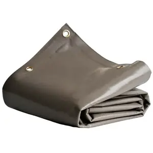 Bâche Brise vue Taupe 3x5 m LP640BV - Garantie 8 ans - Brise vent occultant en pvc - Pare vue jardin - Tecplast pas cher