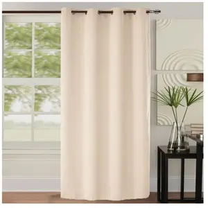 Homemaison HM69516-1 Unis Paire de Rideaux occultant Polyester Blanc 260 x 140 cm pas cher