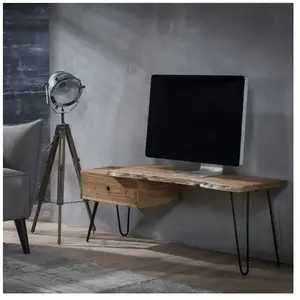 Meuble TV scandinave bois massif MELBOURNE pas cher