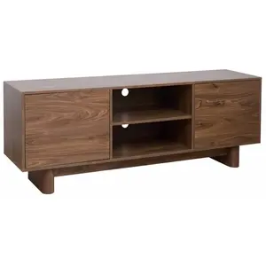 Meuble TV 160 cm scandinave bois foncé - Oviala pas cher