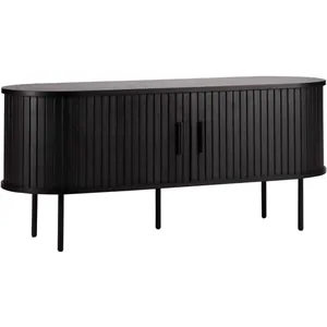 Meuble TV en mélaminé et acier 120 cm noir - Oviala pas cher