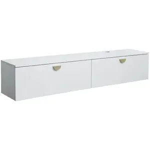 Meuble TV suspendu 160 cm moderne blanc - Oviala pas cher