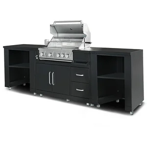 Oviala - elementen buitenkeuken met zwarte barbecue