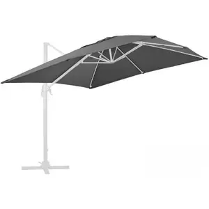 OVIALA Toile pour parasol déporté 4x3m anthracite pas cher