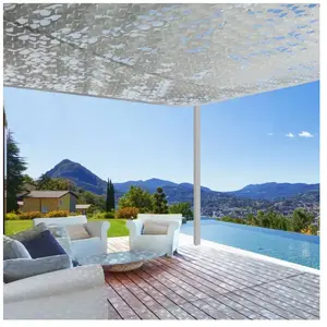 Voile d'ombrage réversible "Camouflage" 3 x 4m gris et blanc - OvialaVendu parcdiscount