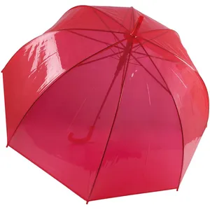 Kimood Parapluie canne transparent - KI2024 - rouge pas cher