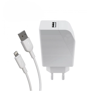 Pack Muvit For Change Chargeur + Câble Lightning 1.2m Blanc pas cher