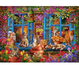 Bluebird Puzzle Chats sur le Rebord de la Fenêtre Puzzle-F-90989 pas cher