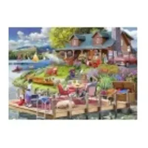 Bluebird Puzzle Lake View Cabin Mountain Time Puzzle-F-90939 pas cher