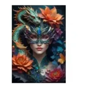 Bluebird Puzzle Lady with a Dragon Puzzle-F-90926