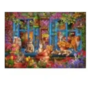 Bluebird Puzzle Chats sur le Rebord de la Fenêtre Puzzle-F-90973 pas cher