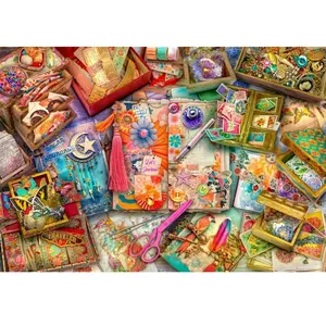 Bluebird Puzzle The Junk Journaler's Desk Puzzle-F-90910 pas cher