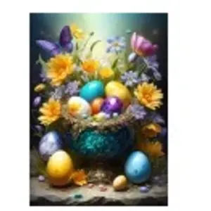 Bluebird Puzzle Oeufs de Pâques et Fleurs Puzzle-F-90956 pas cher