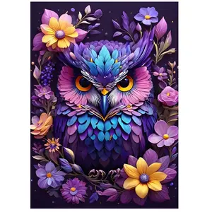 Bluebird Puzzle Flowers & Owl Puzzle-F-90845 pas cher
