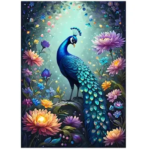 Bluebird Puzzle Flowers & Peacock Puzzle-F-90847 pas cher