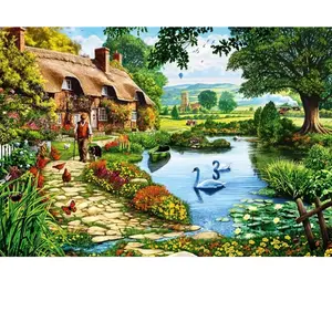 Bluebird Puzzle Cottage by the Lake Puzzle-F-90551 pas cher