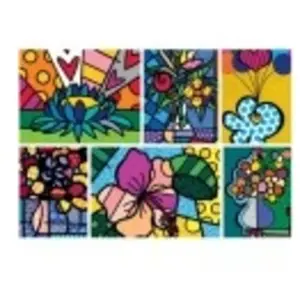 Bluebird Puzzle Romero Britto - Collage: Flowers Puzzle-F-90023 pas cher