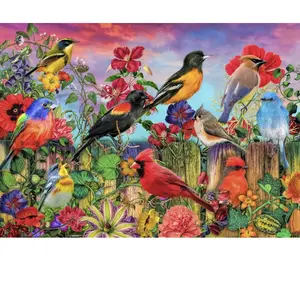 Bluebird Puzzle Birds and Blooms Garden Puzzle-F-90692 pas cher