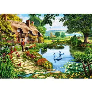 Bluebird Puzzle Cottage by the Lake Puzzle-F-90660 pas cher