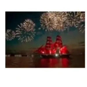 Bluebird Puzzle Fireworks around a Sailboat Puzzle-F-90106 pas cher