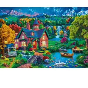 Bluebird Puzzle Maison Colorée près du Lac Puzzle-F-91152 pas cher