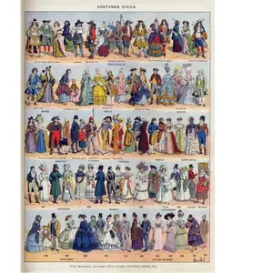 Grafika Illustration du Larousse : Costumes Civils F-33766 pas cher