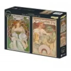 Grafika 2 Puzzles - L'Art de Mucha : Rêverie, 1898 - Biscuits Lefèvre-... pas cher
