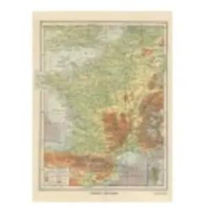 Grafika Carte de la France Physique - Larousse, 1925 F-30320 pas cher