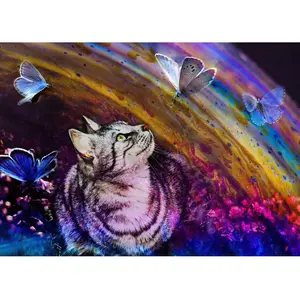 Grafika Le Chat et l'Arc-en-Ciel F-32231 pas cher