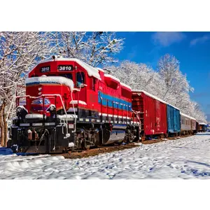 Bluebird Puzzle Red Train In The Snow Puzzle-70282 pas cher