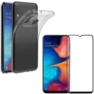 Coque pour Samsung Galaxy A20E + Verre Trempé Integral Bord Noir Film Protection Ecran [Phonillico®] pas cher